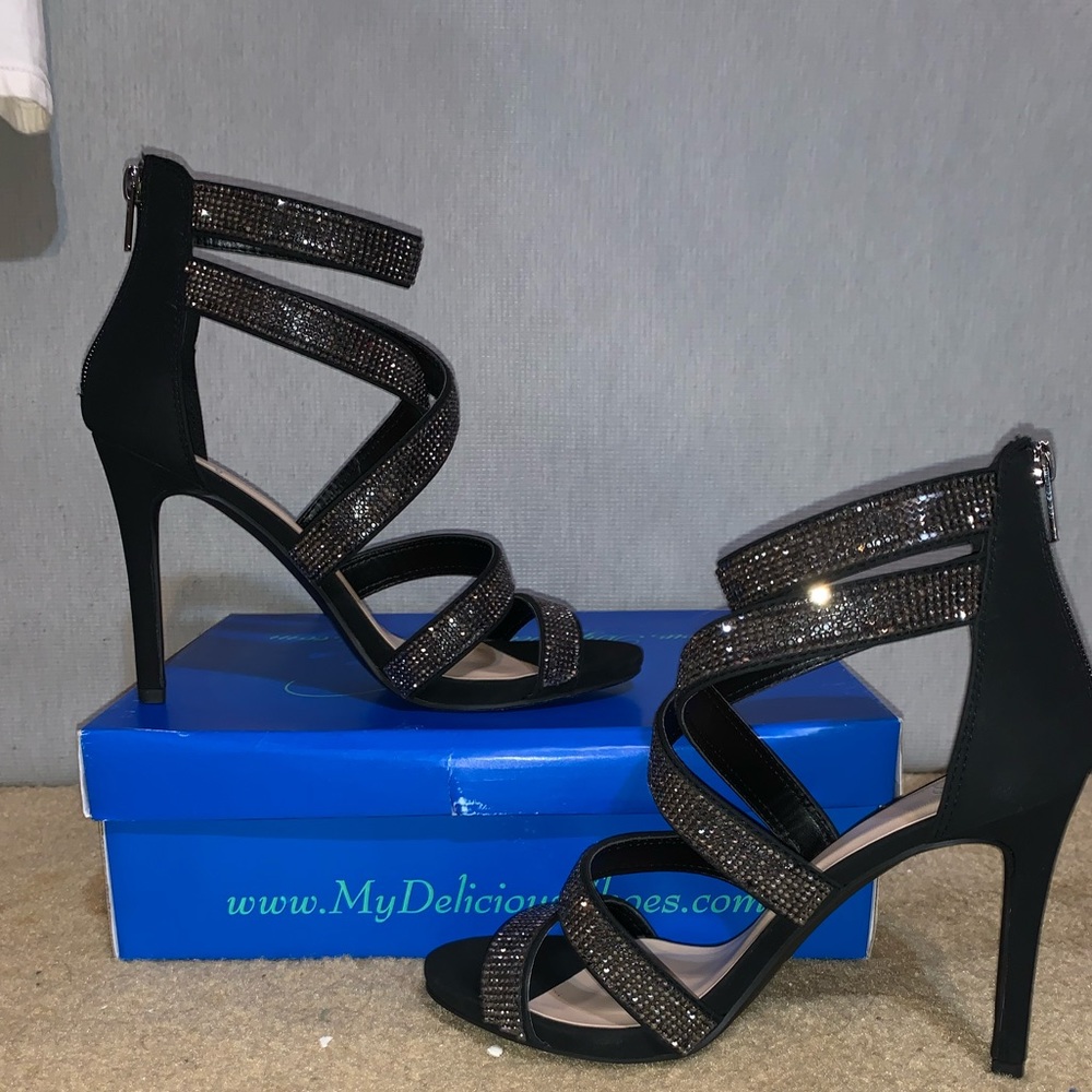 Black sliver high heels